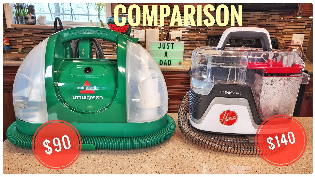 Bissell Little Green Cleaner 1400 VS HOOVER CleanSlate FH14051Carpet Spot  Cleaner COMPARISON 