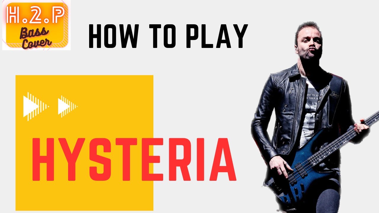 How to play HYSTERIA Bass cover Bass Tutorial Play Along YouTube