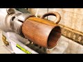 Wood turning beer mug from american black walnut