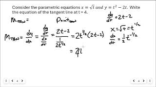 9.2A Differentiating Parametric Equations