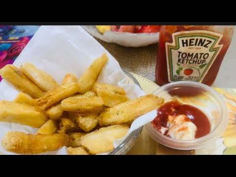 Recette des frites de manioc super facile/manioko frites /how to make cassava fries 🍟