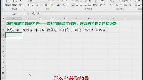 动态获取工作表名称，并且名称会自动更新。#excel #wps #办公技巧 #电脑