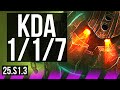 NAUTILUS &amp; Tristana vs THRESH &amp; Corki (SUP) | Rank 6 Nautilus, 1/1/7 | KR Challenger | 25.S1.3