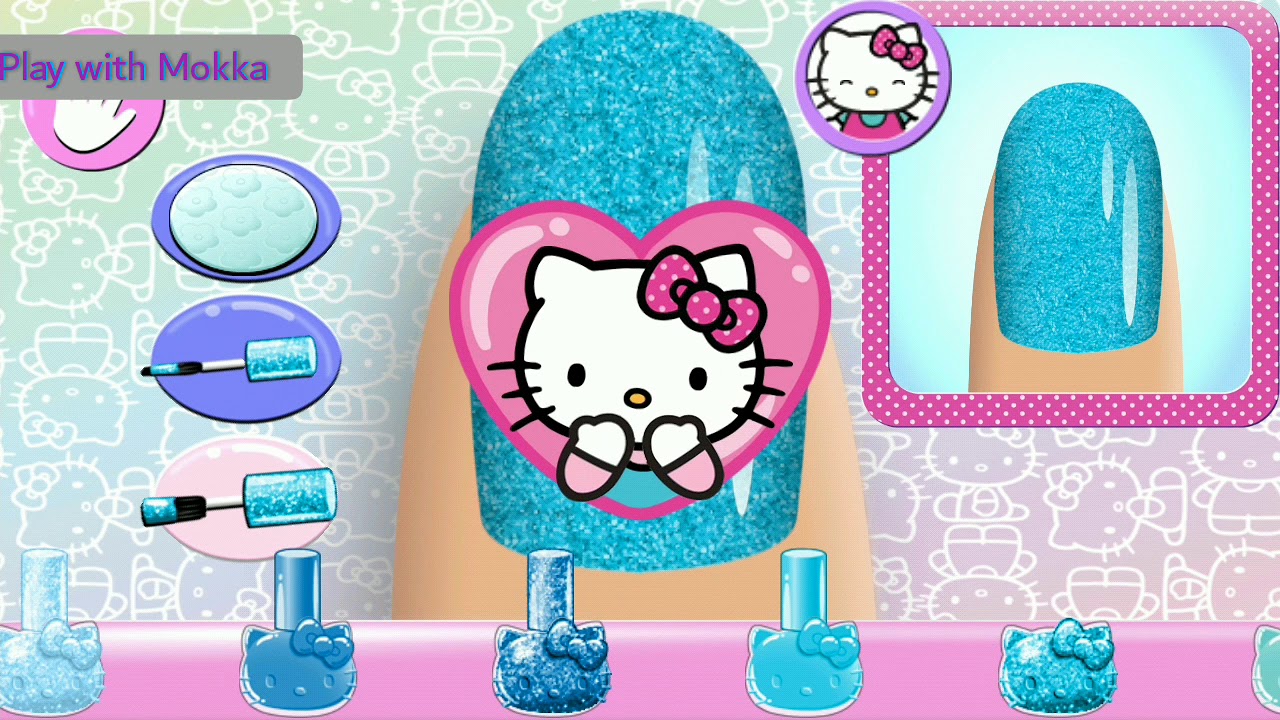 Hello Kitty Nail Salon هيلو كيتي صالون مناكير لعبة المناكير مع