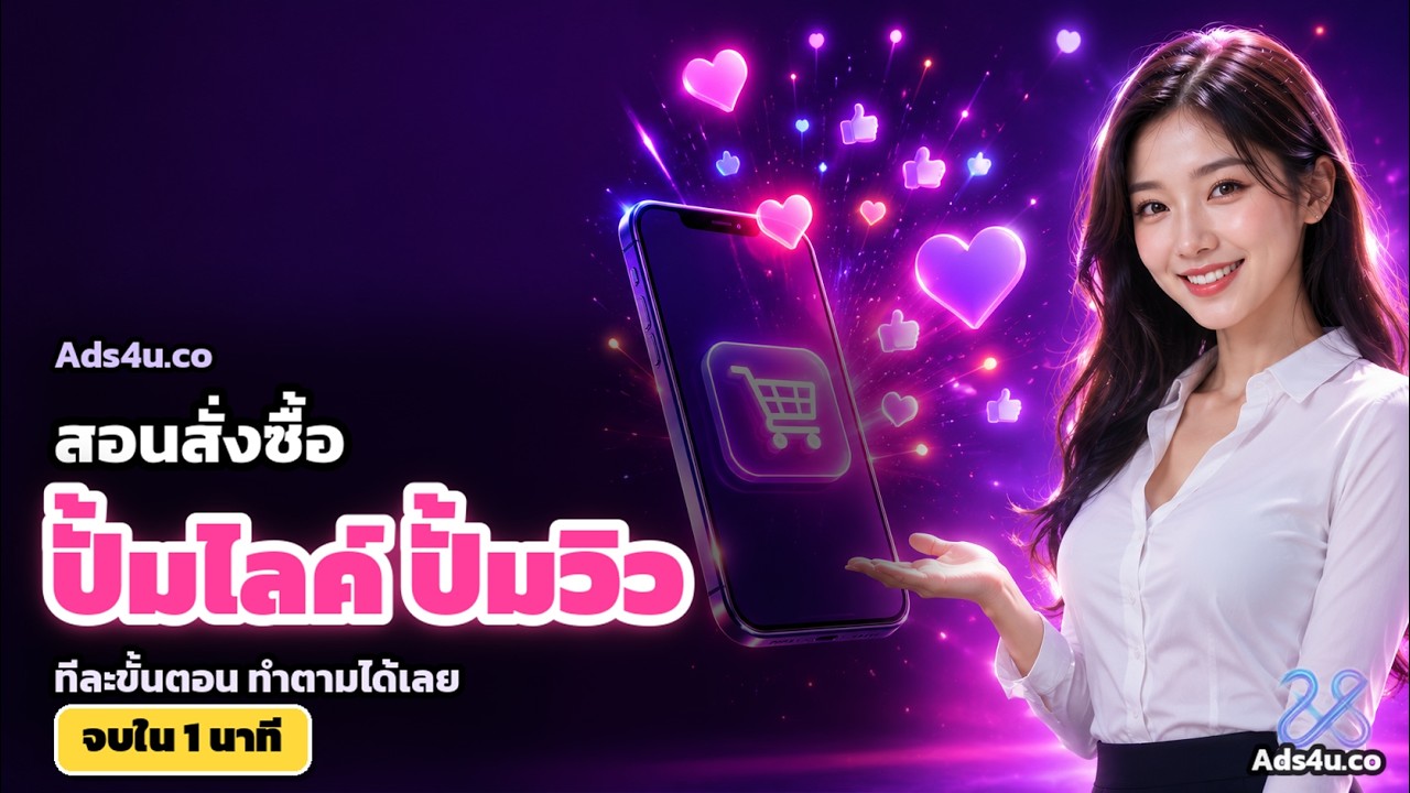 วิดีโอสอนวิธีสั่งซื้อบริการบนเว็บ Ads4u.co