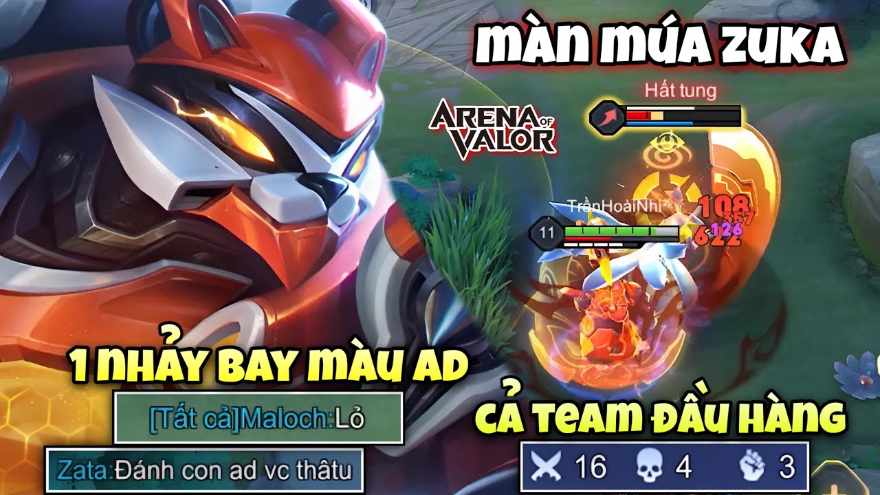 Màn Múa Zuka Gánh Team Cực Căng Với Build “ 1 Nhảy Bay Màu AD “ Gặp Đồng Đội Đầu Hàng Và Cái Kết