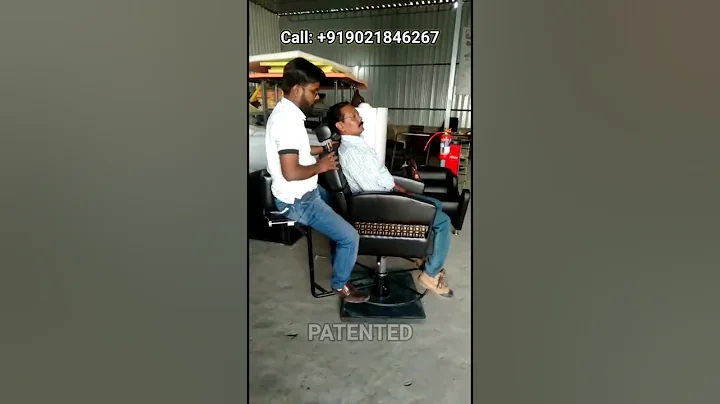 Worlds first salon chair on which barber can sit and work easily *PATENT GRANTED*