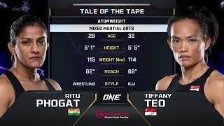 Ritu Phogat Vs Tiffany Teo One Championship Full Fight