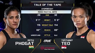 Ritu Phogat vs. Tiffany Teo | ONE Championship Full Fight screenshot 3