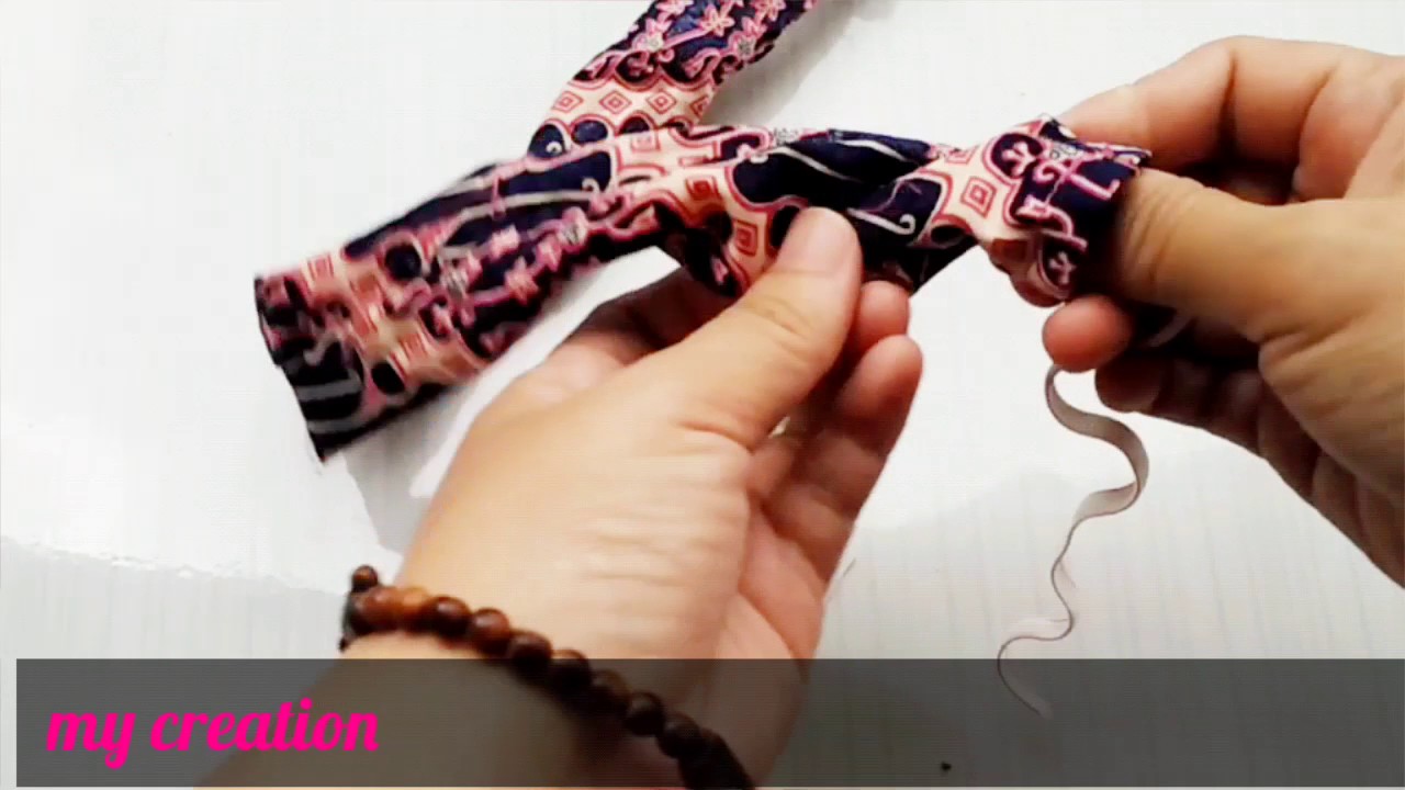 DIY hair fastener cara  membuat ikat  rambut  sendiri YouTube