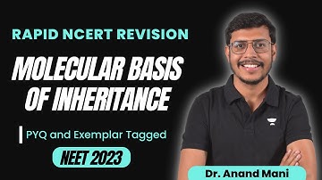Molecular Basis Of Inheritance | Rapid NCERT Revision | Biology | NEET 2023 | Dr. Anand Mani