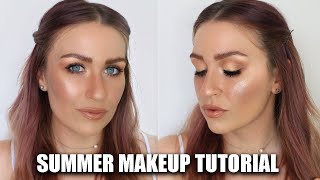 10 Minute Easy Glowy Summer Makeup Tutorial No Foundation Dewy Skin Fluffy Brows