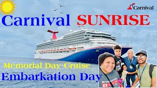 Carnival Sunrise Memorial Day Cruise: BOARDING DAY & GOOD FOOD!