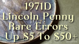 1971D Lincoln Penny Worth Money? Rare Errors & Value Revealed! & Up $5 To $50+#Numismatics