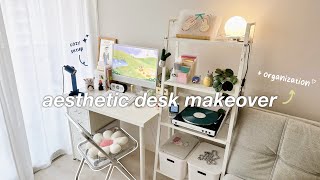 EXTREME DESK MAKEOVER + ORGANIZATION | Pinterest inspired, IKEA haul, aesthetic desk setup ✨