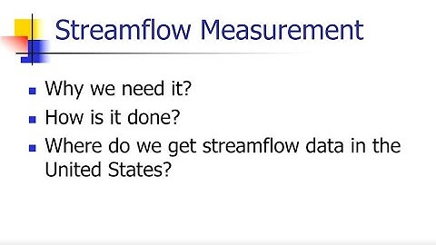 Streamflow Measurement