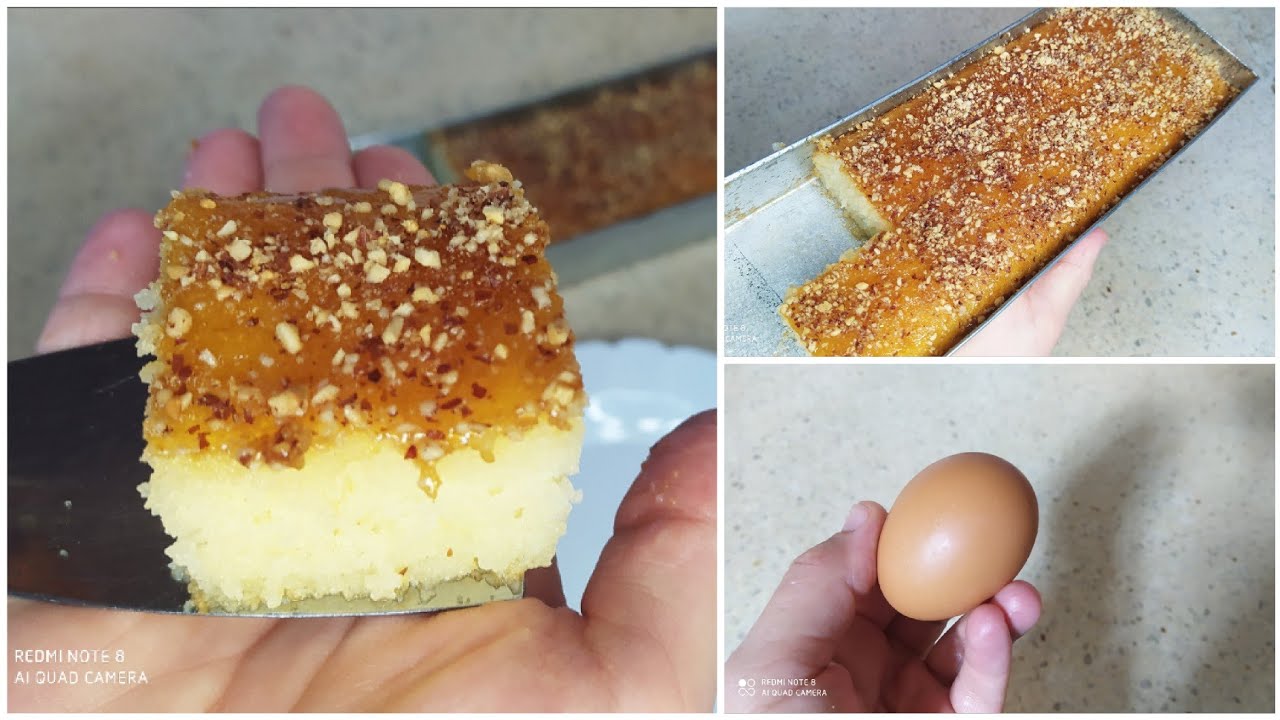 بسبوسة المول الاسطوري بحبة بيض مشربة للقلب تذوب فالفم