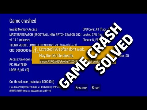 SOLVED GAME CRASHED PROBLEM PES PPSSPP