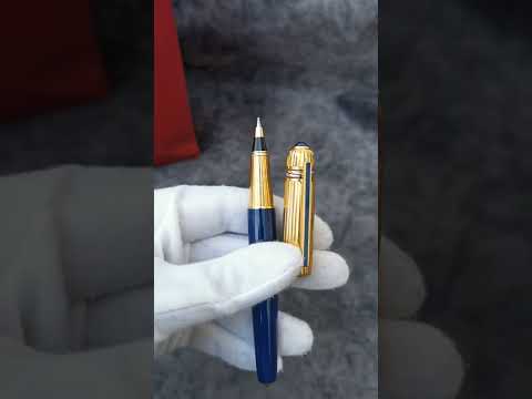 كارتييه باشا ازرق مرخم بذهبي ماشة زرقاء