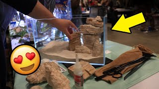 I made a Desert Waterfall Aquascape at an Aquarium Show
