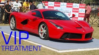 Ferrari laferrari brought on carnet in mumbai gets vip treatment like
boss parx supercar show 2015 ,the car is finished full rosso corsa
colour. enjoy ...