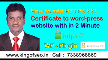 How to add HTTPS SSL Certificate to WordPress website within 2 Minutes | Really simple SSL plugin