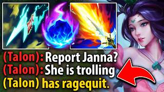The enemy Talon thought I was trolling with Janna Mid lane... then I made him rage screenshot 4