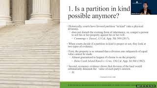 Top 10 Issues That Arise In Partition Cases: A Real Property Practitioners Guide To Partitions
