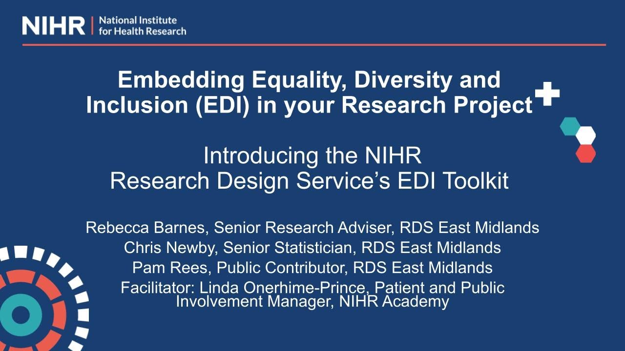 Embedding Equality, Diversity and Inclusion in your Research Project ...