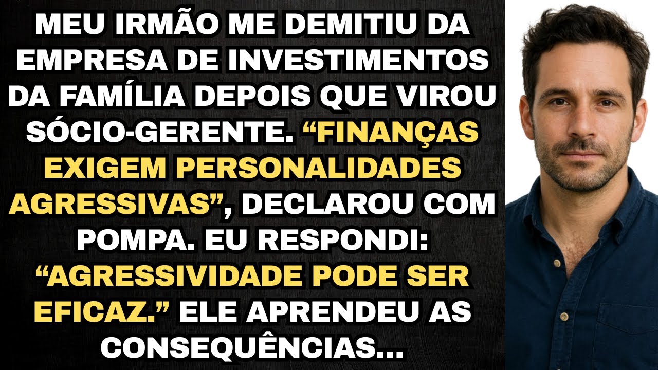 Meu irmão encerrou meu cargo na empresa de investimentos da família depois que me tornei sócio; ele