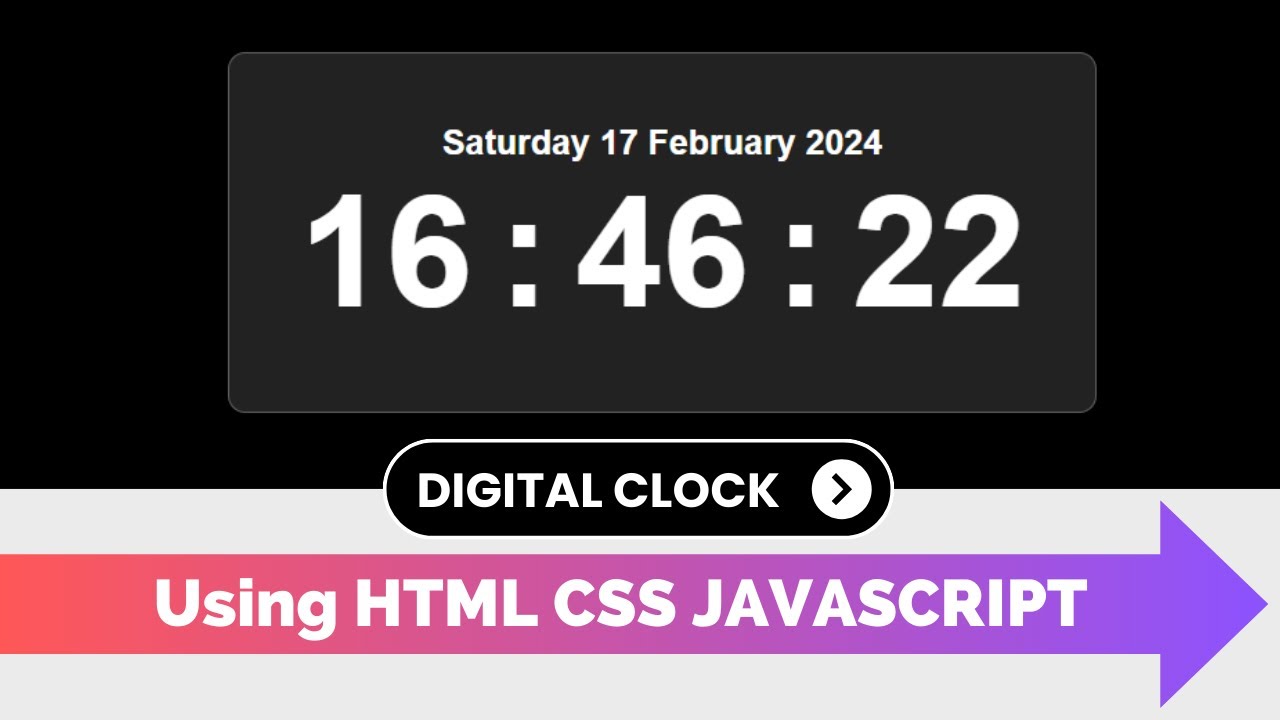 How to create a Digital Clock Using JavaScript | HTML | CSS - Become ...