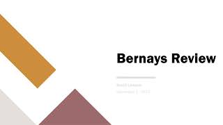 COM 580: Bernays Review Video