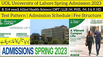The University Of Lahore UOL Admission Spring 2023 || How to online Apply In UOL