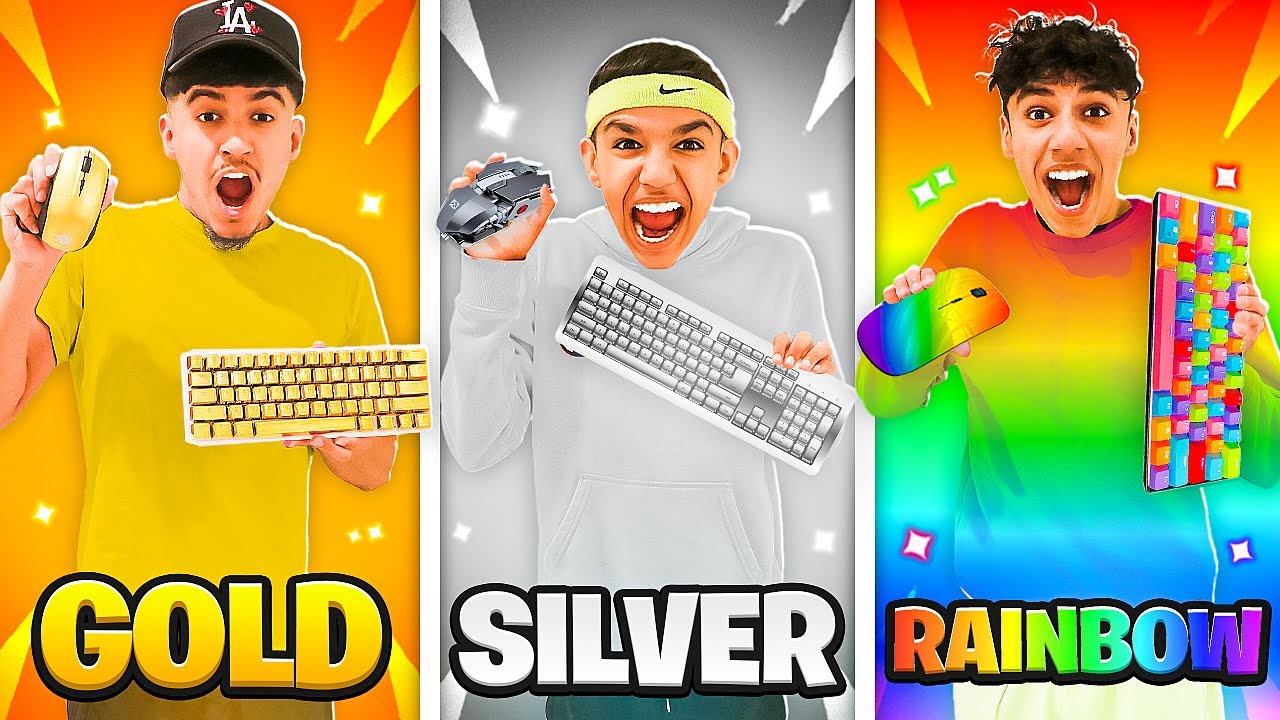 Using Only One Color Keyboard & Mouse Combos To Play Fortnite Challenge w/ Brothers!