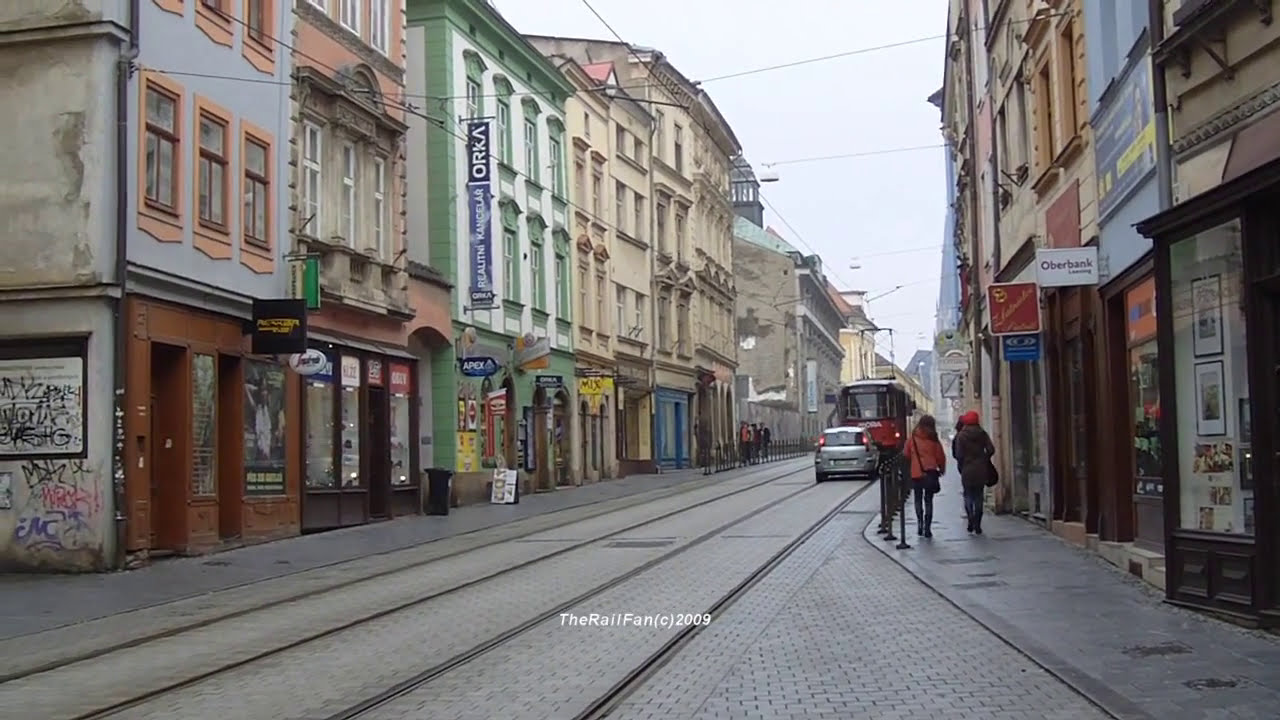 STREET TRAMS IN OLOMOUC CZECH REPUBLIC 31/12/2009