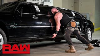 Furious Braun Strowman pushes over Vince McMahon’s limousine Part 1\/1 Raw: Jan 14, 2019