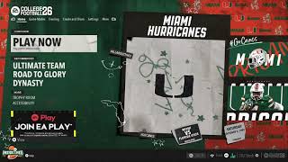 Miami Hurricanes Uniforms, Screen Overlay & Game Intro in College Football 26
