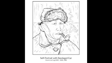 #shorts Van Gogh Self Portrait Bandaged Ear Color by Number Zen Color #coloringbook #focus