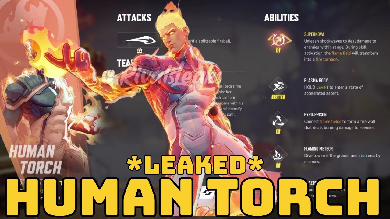 *LEAKED* HUMAN TORCH INGAME LOOK AND ABILITIES - Marvel Rivals - YouTube