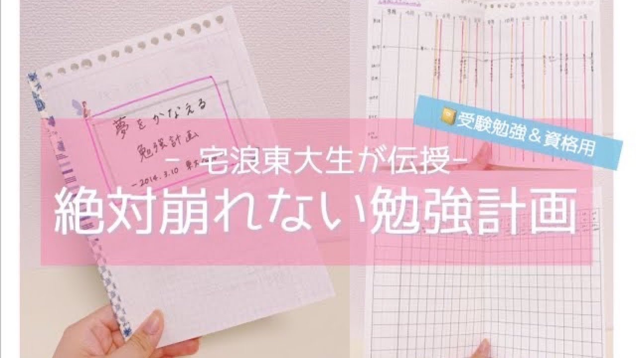 受験勉強 資格編 夢をかなえる勉強計画の立て方 宅浪東大生の崩れないスケジュール Youtube