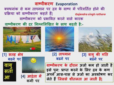 Evaporation#factors affecting evaporation,वाष्पीकरण,कारक,9th science, chapt.1,gajendra singh rathore