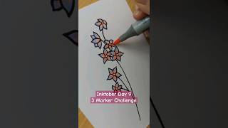 Inktober Day 9 art colouring flowers copic markers inktober 3markerchallenge challenge