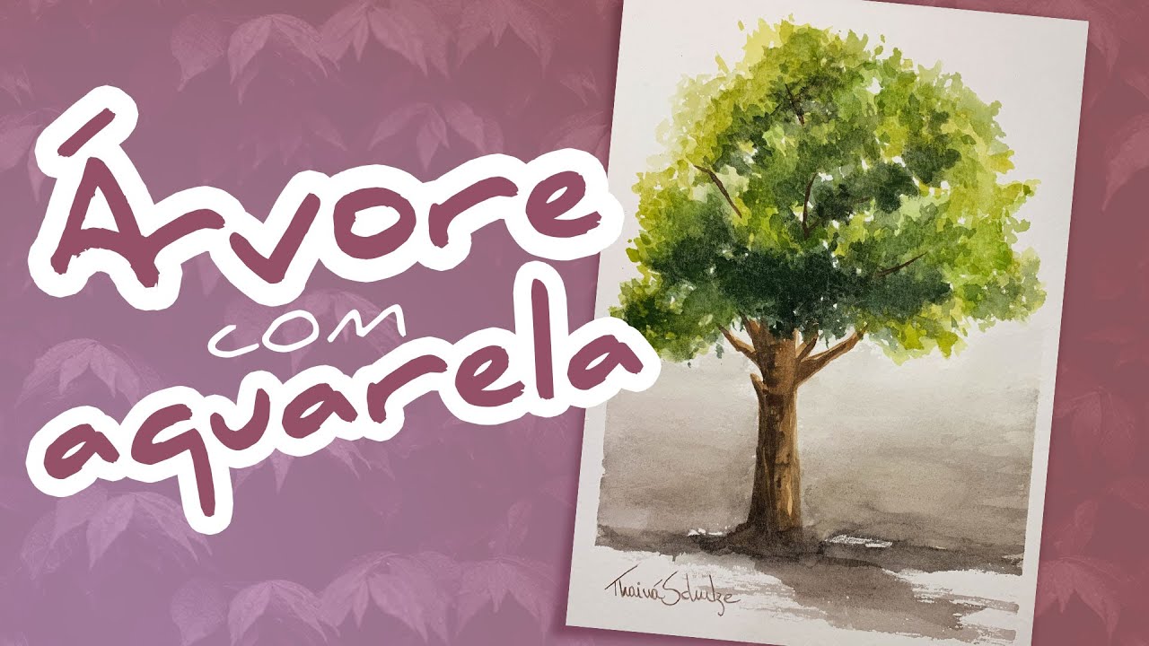 Como Pintar Uma Árvore BÁsica Com Aquarela Exercício Para Iniciantes