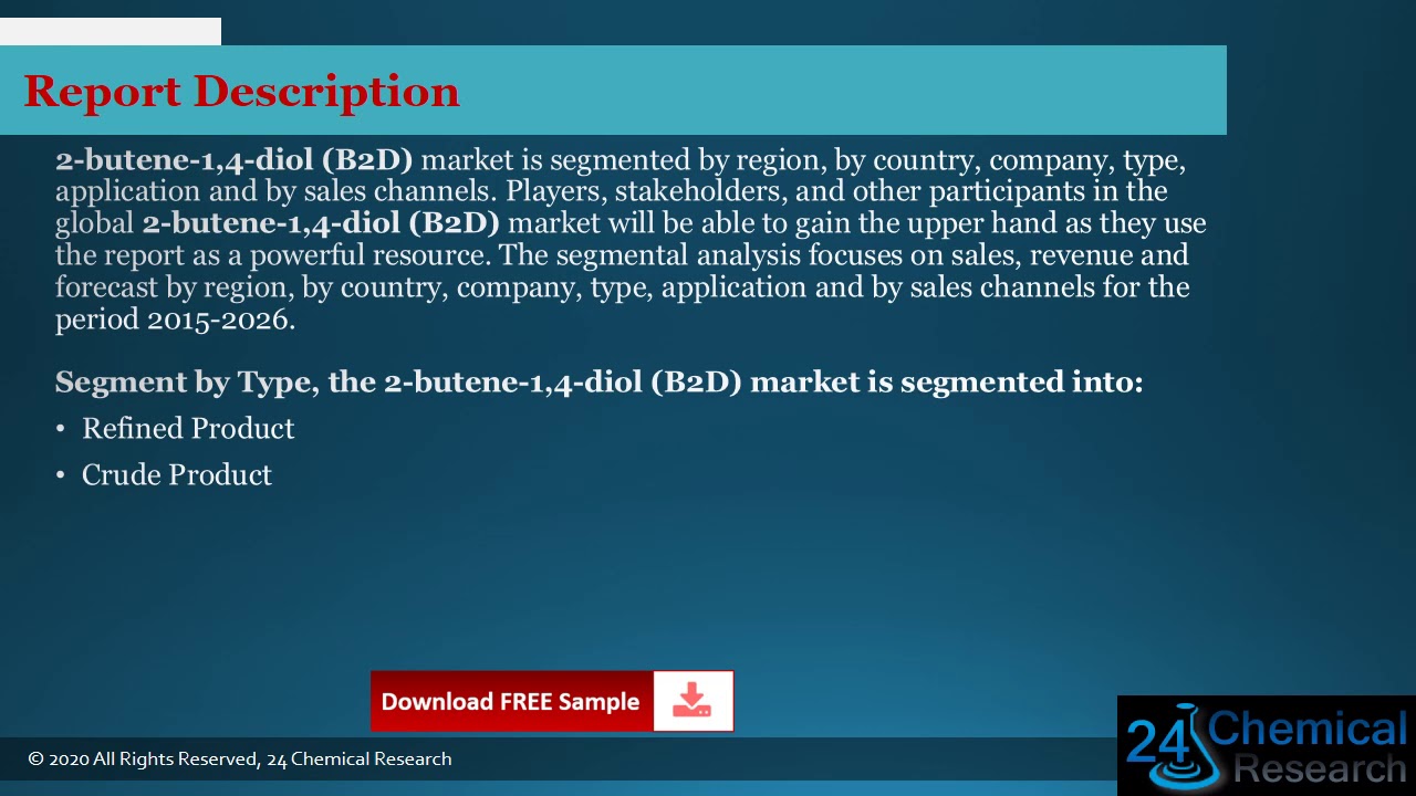 Global 2 butene 1,4 diol B2D Market Size, Manufacturers, Supply Chain, Sales Channel and Clients, 20