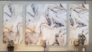 Z Gallerie Style Glam Artwork - Marble Fabric Wall Art DIY Ideas - Super Affordable!