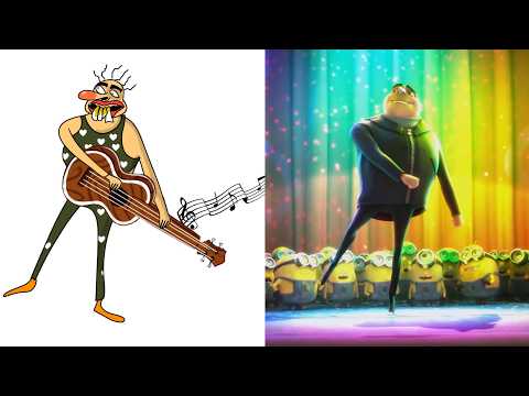 Funny Gru Dancing Drawing Meme 😂 | Funny Despicable Me Video | Despicable Me Part 2