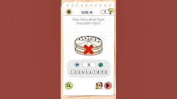 Brain test 4 Level 39 Answer How many slices have chocolate chips? #braintest #shorts #gaming #wodb