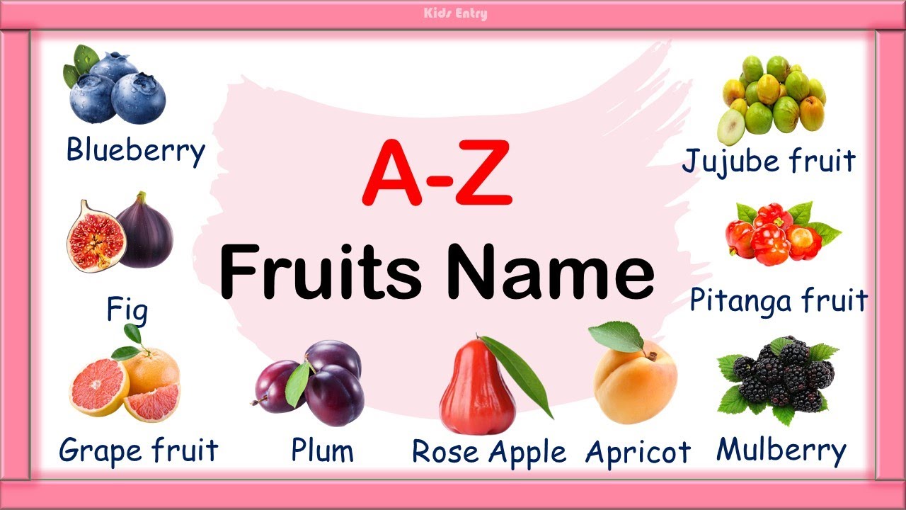 A to Z Fruits Name | 40 Fruits Name | Fruits Name in English ...