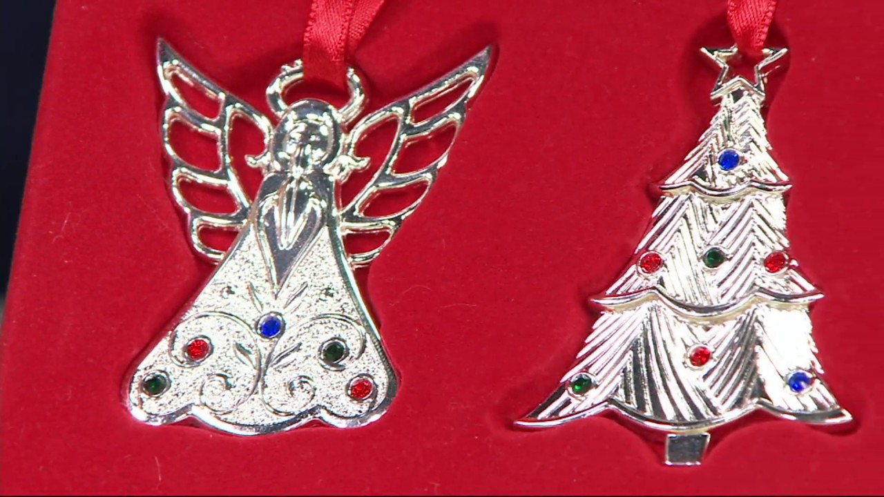 Lenox S/4 SilverPlated Mini Holiday Ornaments with Gift Box on QVC