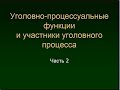 Калиновский К. Участники уголовного процесса. Лекция 2. Процессуальный статус. Классификация, виды